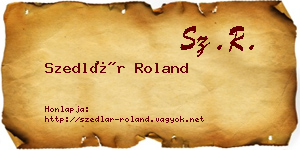 Szedlár Roland névjegykártya