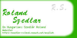 roland szedlar business card